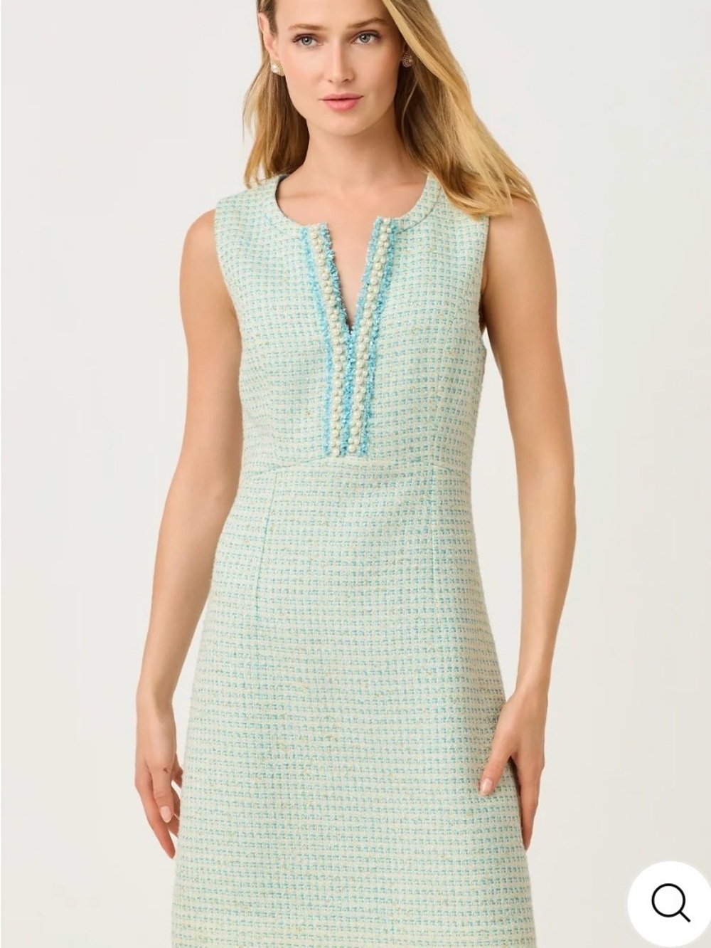 Lilly Pulitzer, NWT Aria Boucle Shift Dress 👗 capri blue fantasy, pearls sz 4
